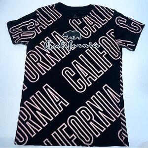 California Polar Bear Black T-Shirt with Neon Design